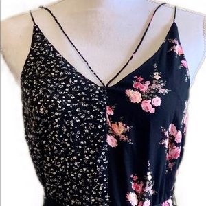 Top Shop Mixed Media Floral Midi Dress